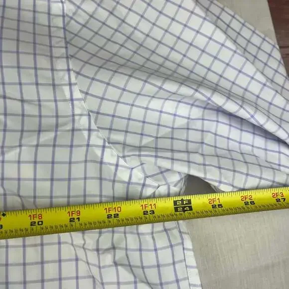 Brooks Brothers Regent Mens Size 17.5 32/33 White Purple Plaid Non Iron - Picture 9 of 11
